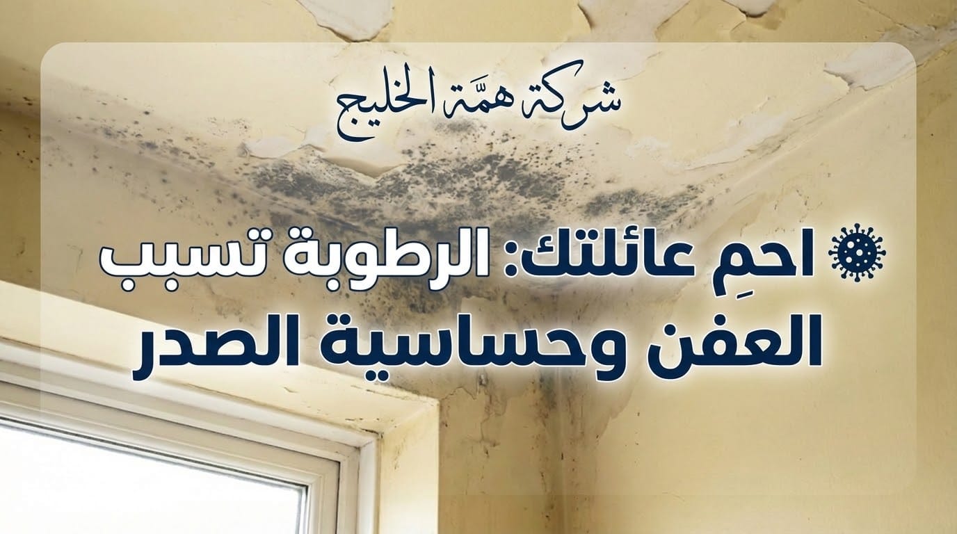 عفن أسود وفطريات في زاوية السقف بسبب الرطوبة وتسرب المياه المستمر - أضرار الرطوبة الصحية
