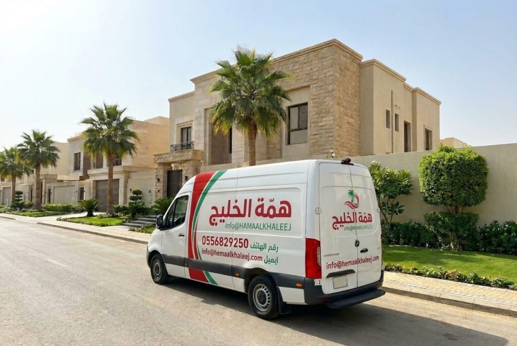 سيارة شركة همة الخليج لكشف تسربات المياه والعوازل بالرياض