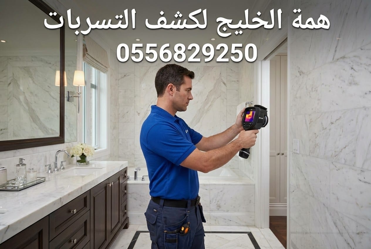 فني كشف تسربات بالخرج يستخدم جهاز حديث