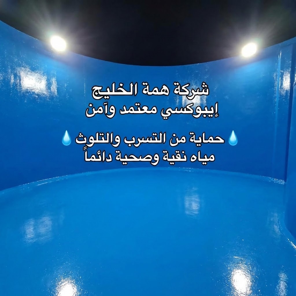 دهان إيبوكسي أزرق لعزل خزانات مياه الشرب من الداخل في فلل حي حطين