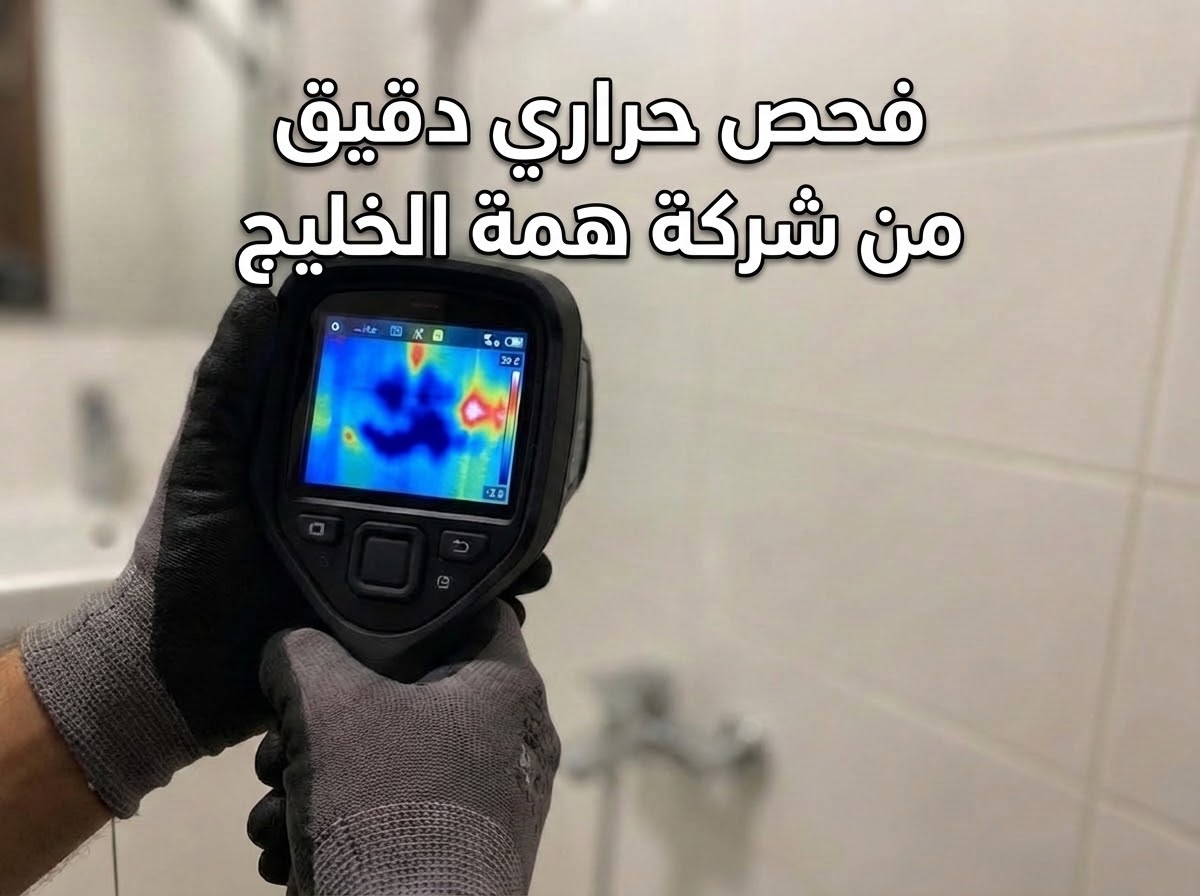 فني يستخدم الكاميرا الحرارية لتحديد مكان رطوبة الجدران في حي الياسمين