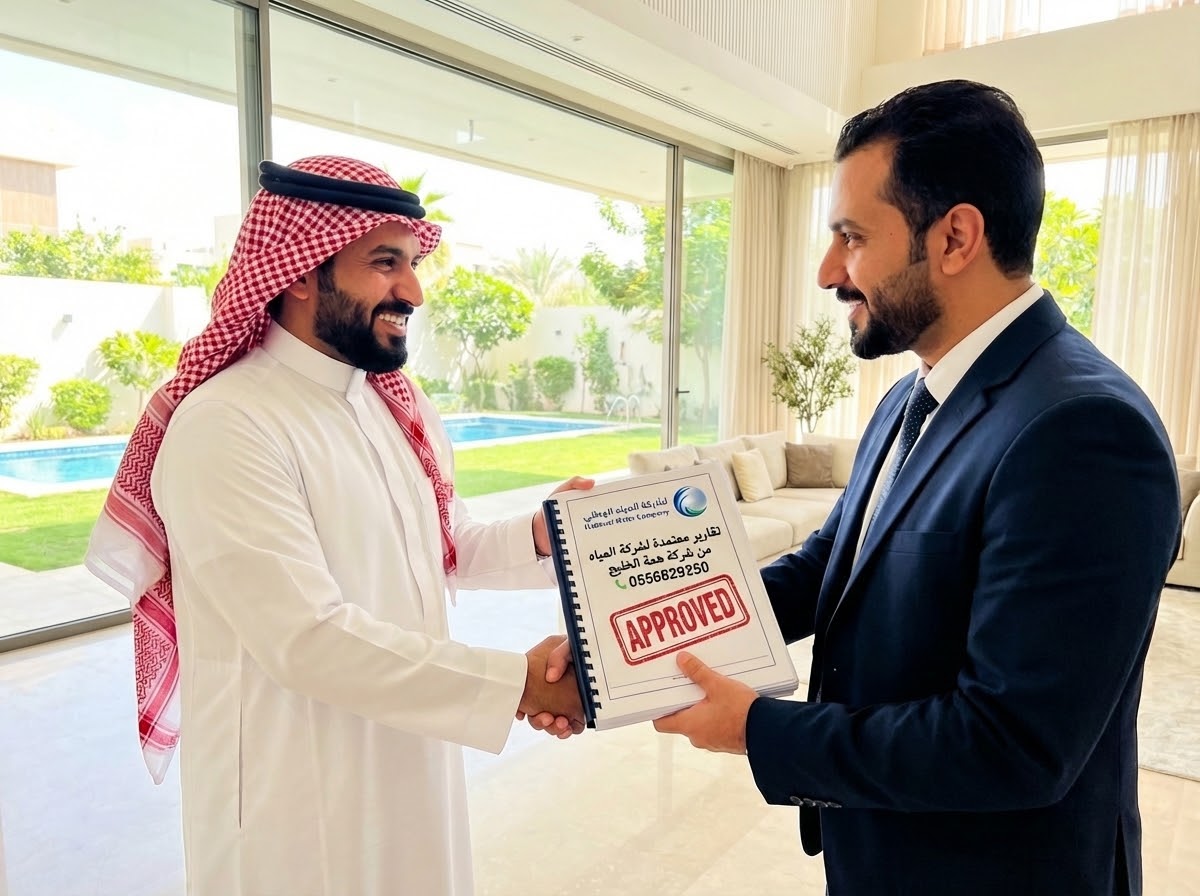 تقرير كشف تسربات معتمد لشركة المياه الوطنية بحي الصحافة لحل ارتفاع الفواتير