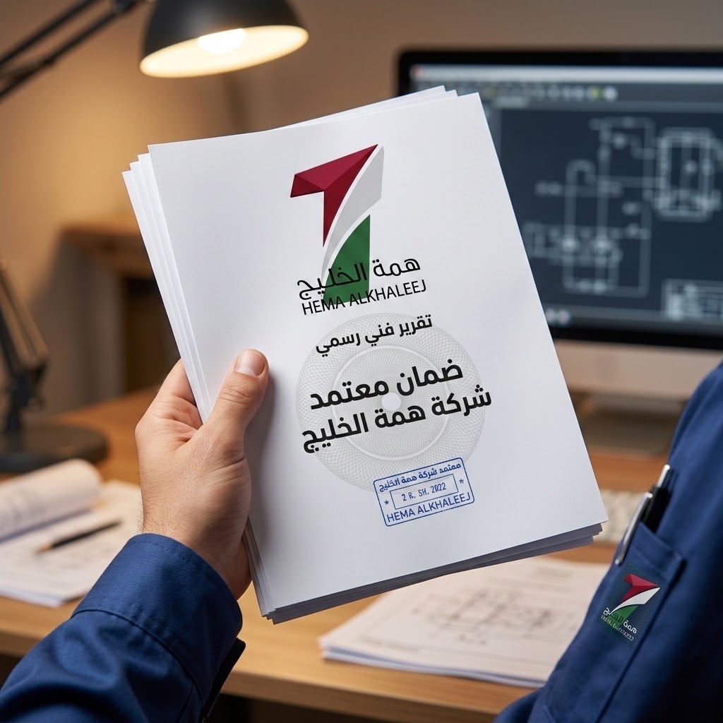 شهادة ضمان معتمد من مؤسسة همة الخليج على أعمال كشف وإصلاح تسربات المياه في الرياض